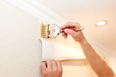Pose de papier peint à Vollore-Montagne — revêtements muraux et toiles de verre